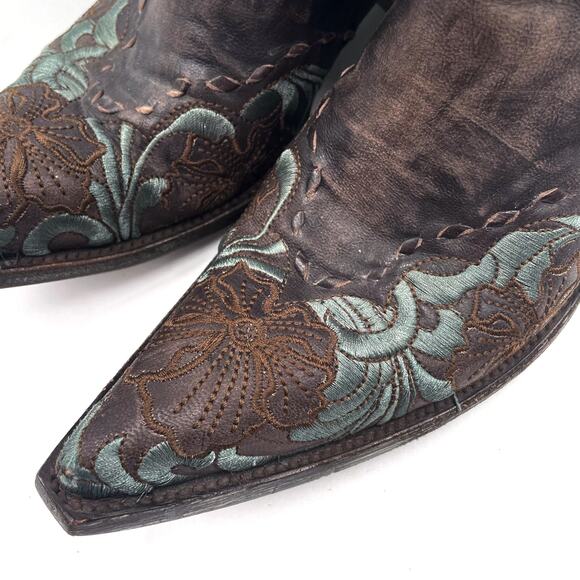 Old Gringo Erin Boots Brown Blue Leather Embroidered Western Cowboy Sz 9 - Picture 6 of 10